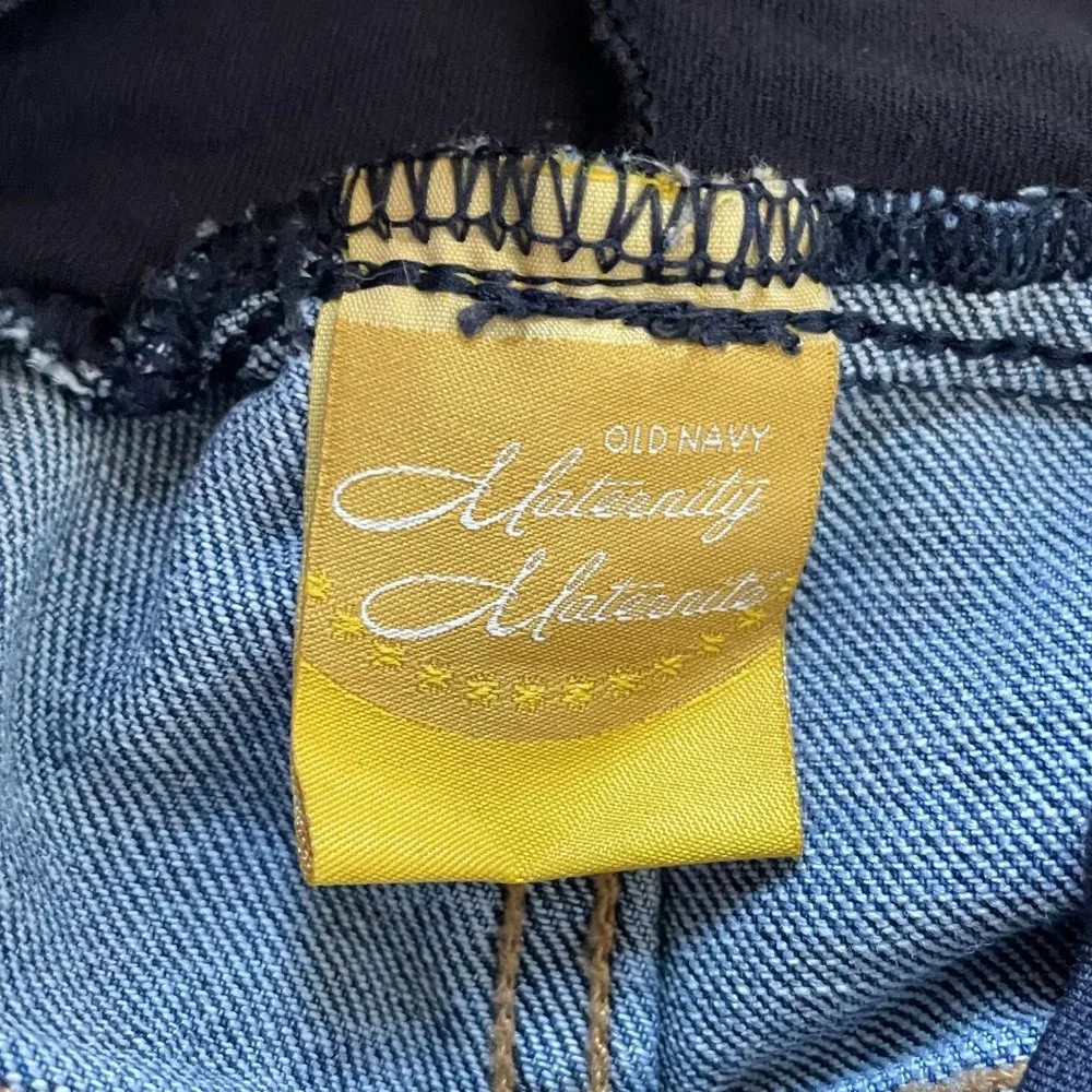 4/$25 Old Navy Maternity Bermuda Shorts Full Belly Panel Blue Denim Sz 2 Regular